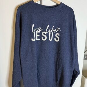 Navy Blue 'Love Like Jesus' Sweatshirt